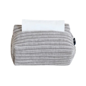 Boite à mouchoir en velour gris