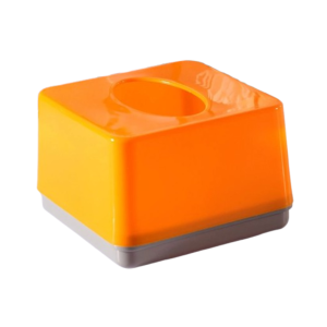 Boite à mouchoir carré en plastique orange