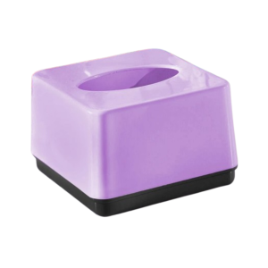 Boite à mouchoir carré en plastique violet