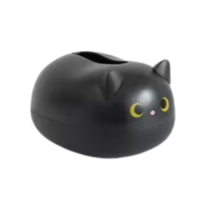 Boite à mouchoir rectangulaire chat noir