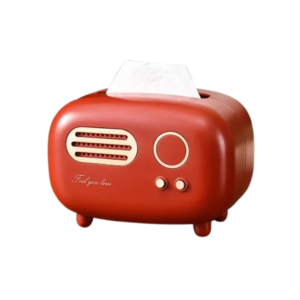 Boite à mouchoir radio vintage rouge
