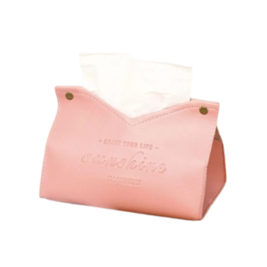 Boite à mouchoir design en cuir rose - Sunshine