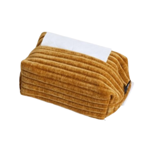 Boite à mouchoir en velour jaune